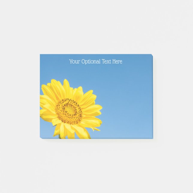 Notas Post-it® texto personalizado Girasol (Anverso)