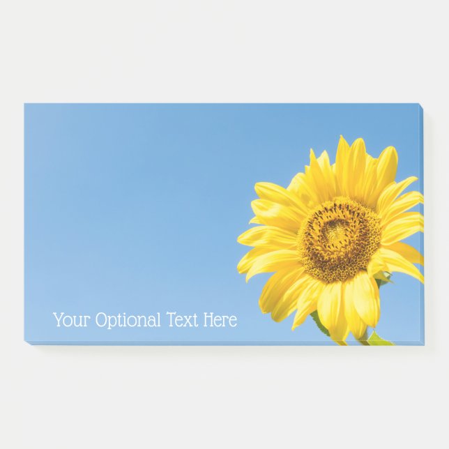 Notas Post-it® texto personalizado Girasol (Anverso)