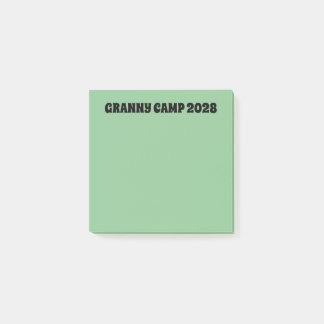 Notas Post-it® Texto retro verde del campamento de la abuela