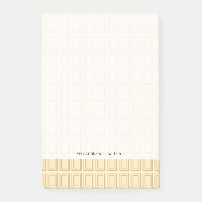 Notas Post-it® Textura blanca de la barra de chocolate (Anverso)