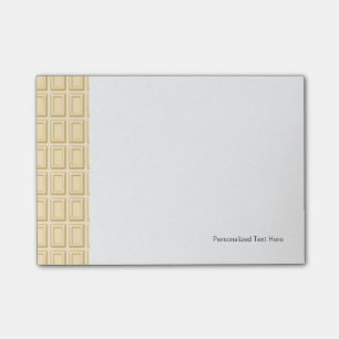 Notas Post-it® Textura blanca de la barra de chocolate