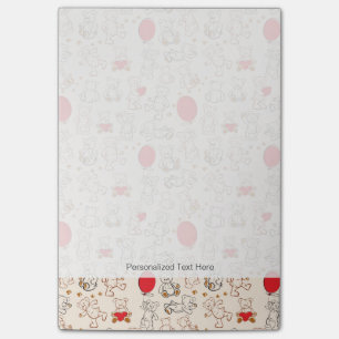 Notas Post-it® Textura con los osos de peluche