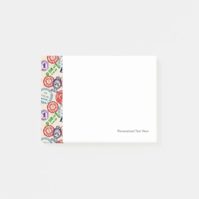 Notas Post-it® Textura con sellos reales. (Anverso)