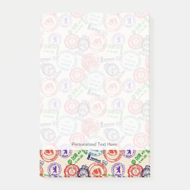 Notas Post-it® Textura con sellos reales. (Anverso)