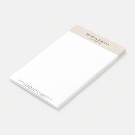 Notas Post-it® Textura de crema de lino beige Monograma simple el