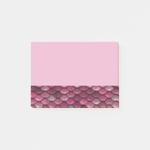 Notas Post-it® Textura de escalas metálicas rosadas