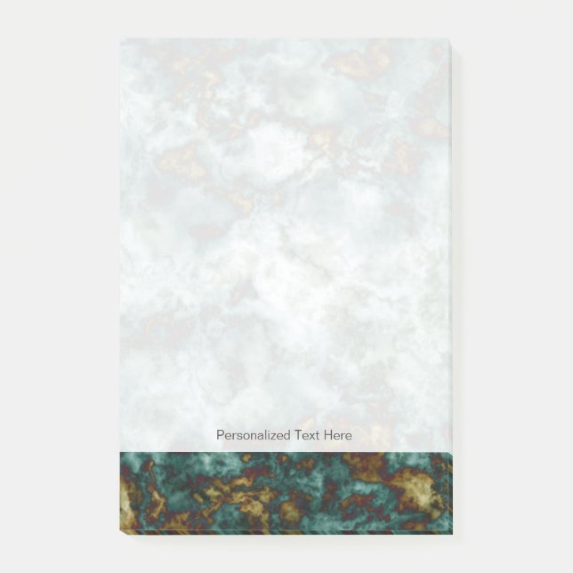 Notas Post-it® Textura de mármol verde con las venas (Anverso)