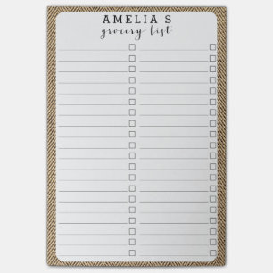 Notas Post-it® Textura de tela de burlap rústico de Shabby Chic T
