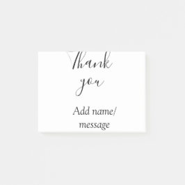 Notas Post-it® Thank you add name message simple stylish calligra