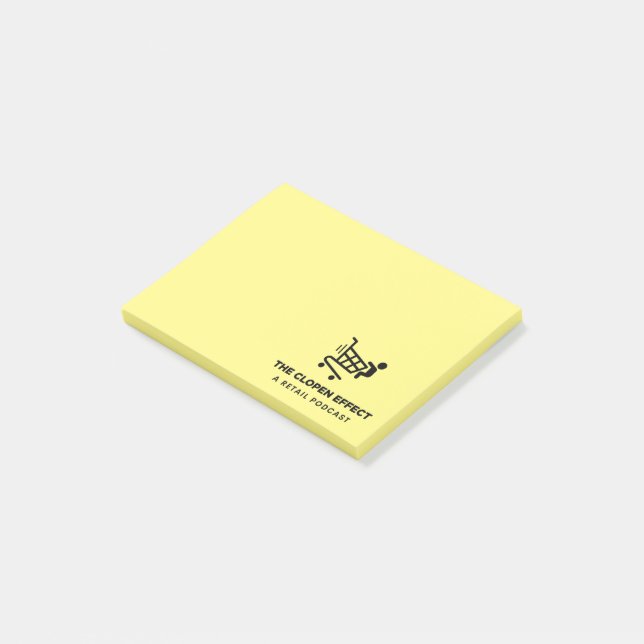 Notas Post-it® The Clopen Effect - Black Logo Notes (En perspectiva)
