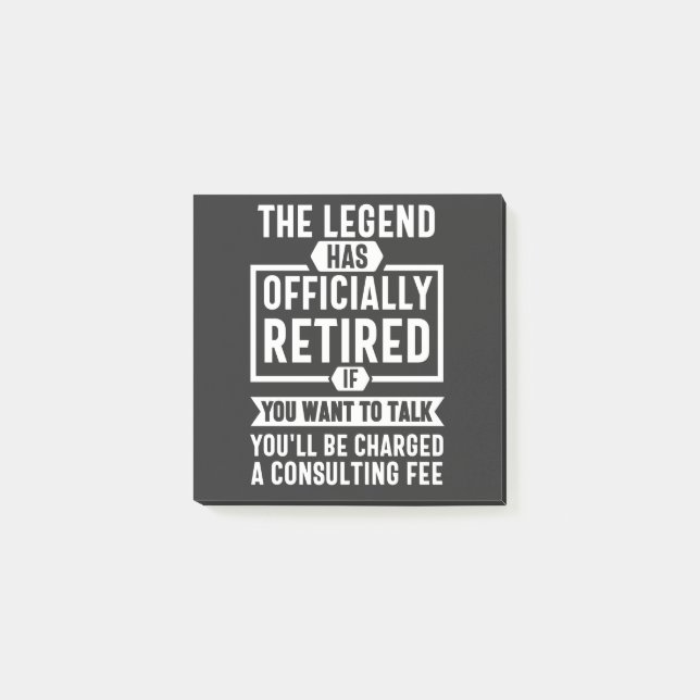Notas Post-it® the legend Has Officially Retired (Anverso)