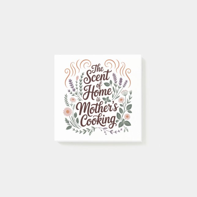 Notas Post-it® The Scent Of Home Is Mother's Cooking (Anverso)