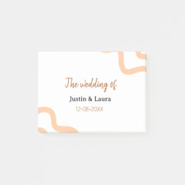 Notas Post-it® The wedding of add bride groom name date peach