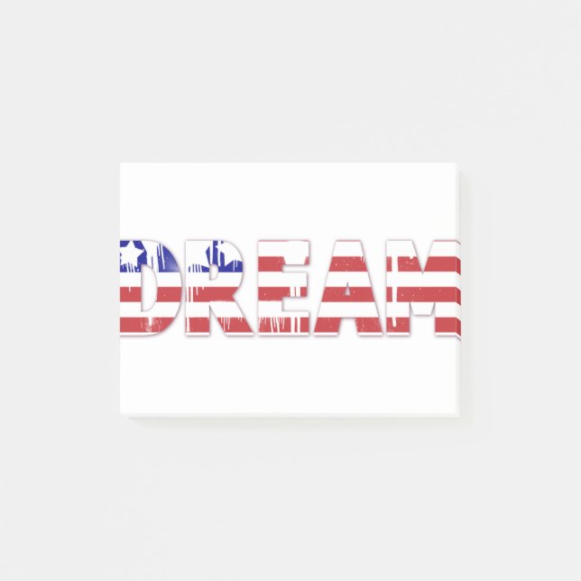 Notas Post-it® The word "Dream"  with American flag (Anverso)
