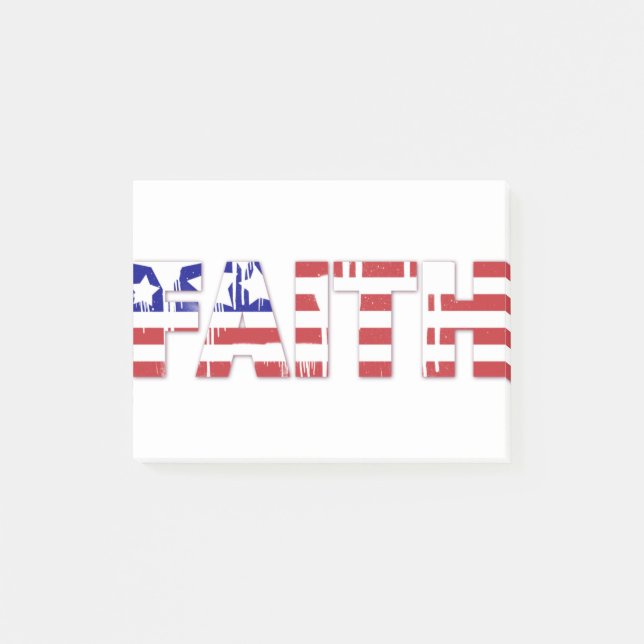 Notas Post-it® The word " Faith"  with American flag (Anverso)