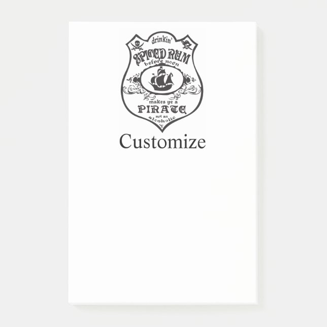 Notas Post-it® Thunder_Cove, bebida pirata de ron picada (Anverso)