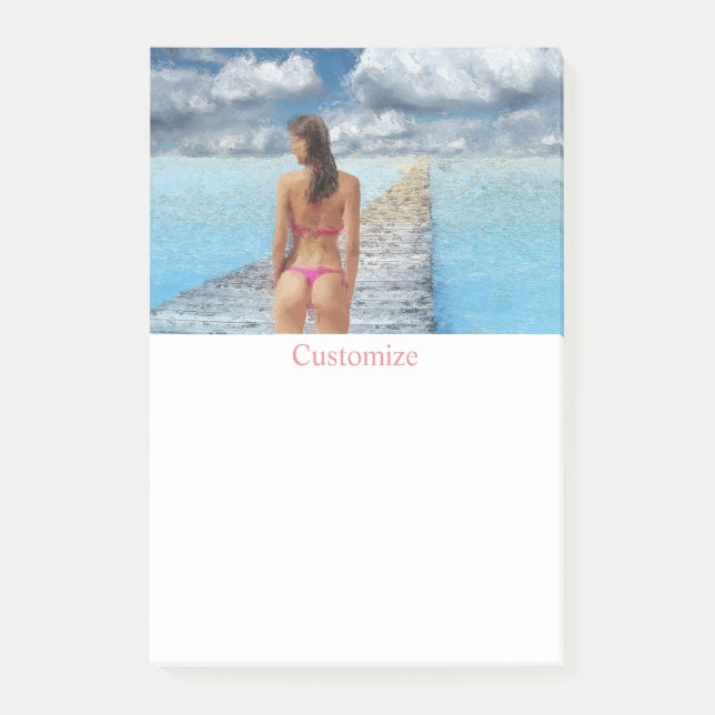 Notas Post-it® Thunder_Cove, Chica de bikini (Anverso)