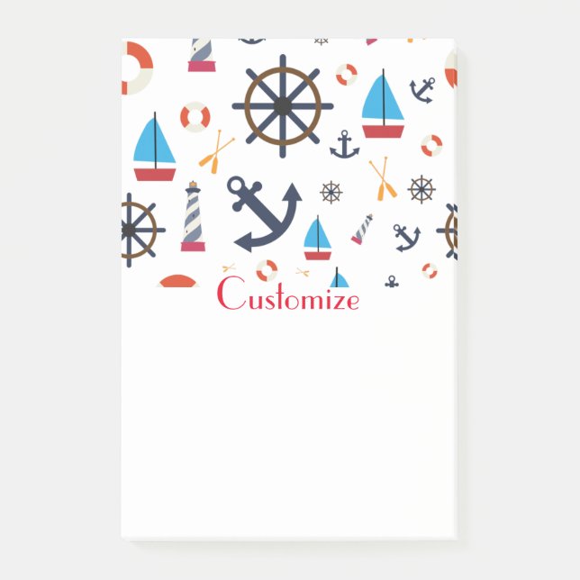 Notas Post-it® Thunder_Cove de tema náutico (Anverso)