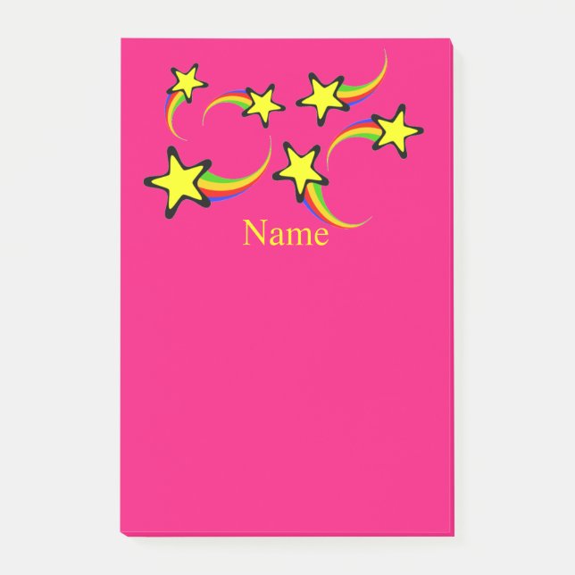 Notas Post-it® Thunder_Cove, estrellas de tiro arcoiris  (Anverso)