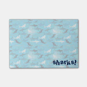 Notas Post-it® ¡tiburones!