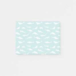 Notas Post-it® Tiburones nadando Novedad azul y blanca