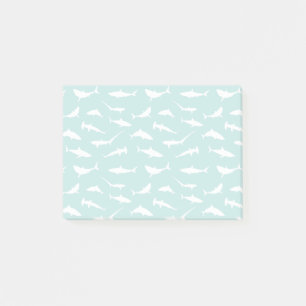 Notas Post-it® Tiburones nadando Novedad azul y blanca