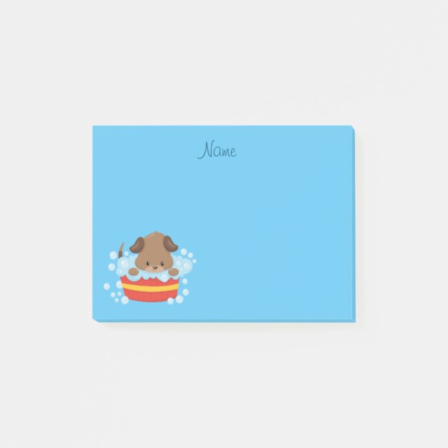 Notas Post-it® Tiempo de baño de cachorro corto (Anverso)