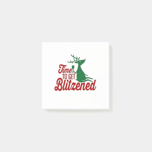 Notas Post-it® Tiempo para ser Blitzeneado Reno de Navidad  (Anverso)