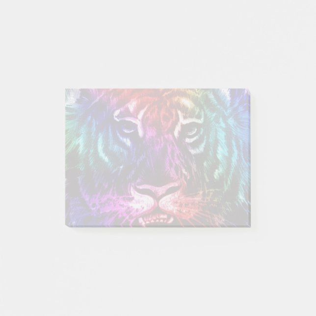 Notas Post-it® Tigre artsy del arco iris (Anverso)