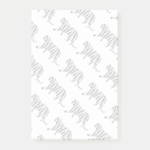 Notas Post-it® Tigre de la silueta blanco y negro