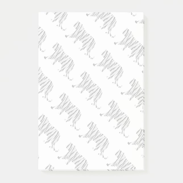 Notas Post-it® Tigre de silueta negro y blanco (Anverso)