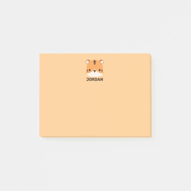 Notas Post-it® Tigre lindo con nombre personalizado (Anverso)