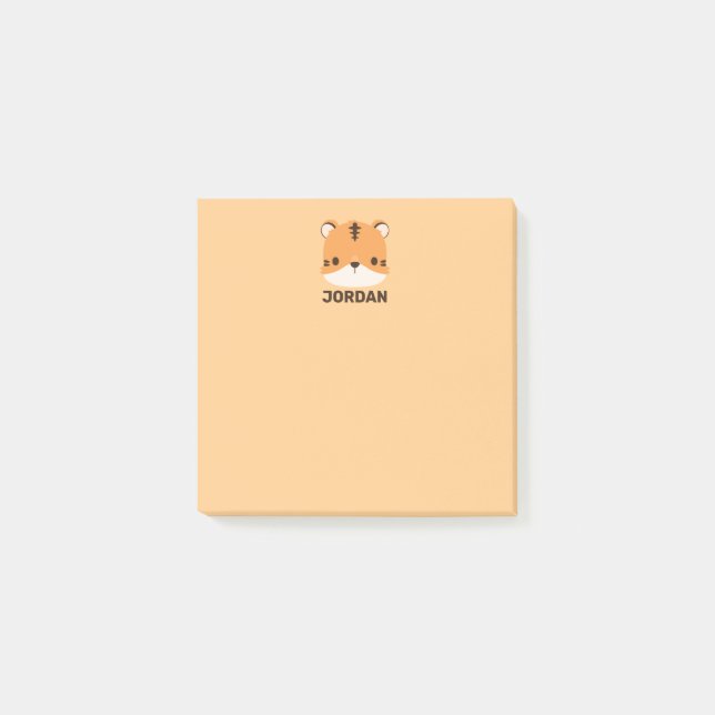 Notas Post-it® Tigre lindo con nombre personalizado (Anverso)