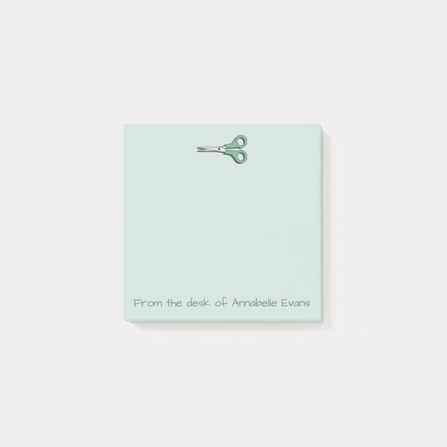 Notas Post-it® Tijeras verdes (Anverso)