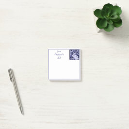 Notas Post-it® Tile Delft de conejo azul y blanco personalizado