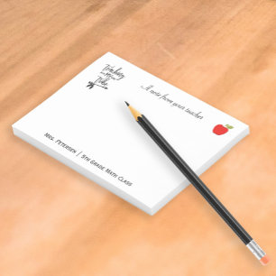 Notas Post-it® Típode gracioso de manzana roja cita nombre del pr