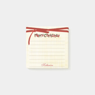 Notas Post-it® Tipografía del tartán de las Felices Navidad -