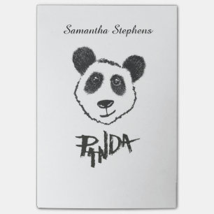Notas Post-it® Tipografía dibujada mano blanco y negro linda de