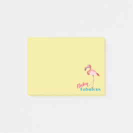 Notas Post-it® Tipografía fabulosa de bloqueo con flamengo rosa