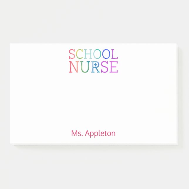 Notas Post-it® Tipografía personalizada enfermera de la acuarela (Anverso)