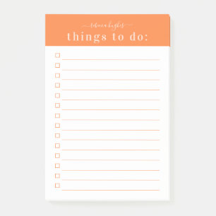 Notas Post-it® Tipografía Retro Minimalista   Monograma Naranja