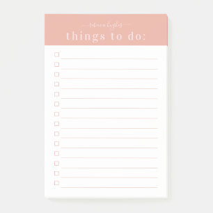 Notas Post-it® Tipografía Retro Minimalista   Monograma Rosa
