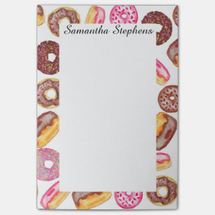 Notas Post-it® Tipografía rosada de donut y acuarela cuestan don