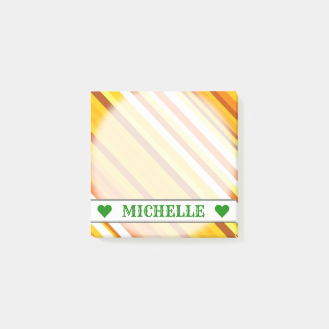 Notas Post-it® Tiras amarillas, Naranjas y blancas inspiradas en  (Anverso)