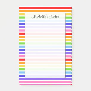 Notas Post-it® Tiras arco iris personalizadas 4 x 6