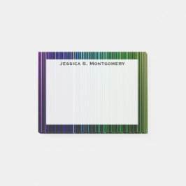 Notas Post-it® Tiras de luz de arcoíris con monograma