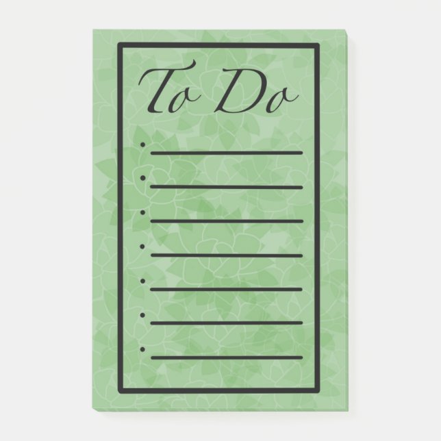 Notas Post-it® To Do List with Pointy Succulents (Anverso)