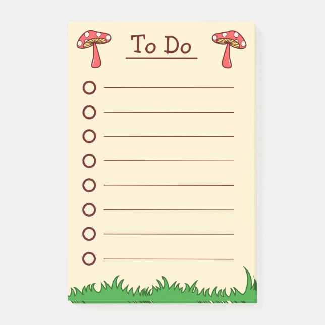 Notas Post-it® Toadstodonte de champiñón para hacer (Anverso)