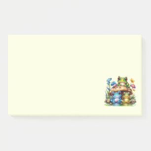Notas Post-it® Toadstool de Cottagecore y rana