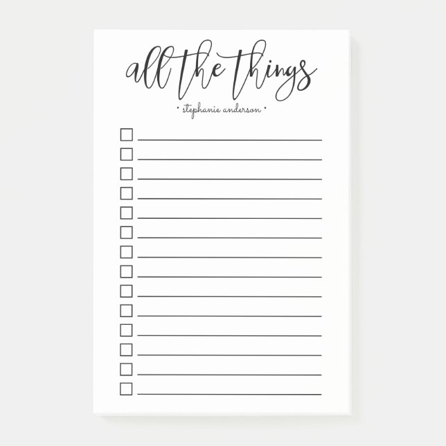 Notas Post-it® Todas las cosas a mano personalizadas (Anverso)